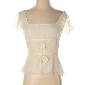 Morgane Le Fay White Square Neck Top